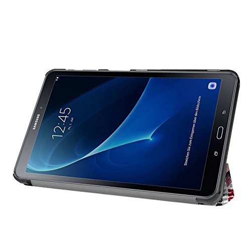 Tablette Samsung Tab A T580 10.1 Hülle, Folio Slim Kunstleder Schutzhülle Flip Cover für Samsung Galaxy Tab A (2016) SM-T580N/T585N 25,54 cm (10,1 Zoll) mit Multi-Standfunktion (#2 Vintage Zeitungen) - 4