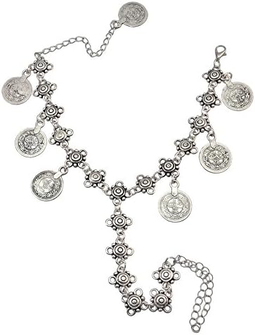 Oriental Coins Coin Anklet Ankle Chain Foot Anklet Leg Chain Body Chain, feed foot chain Boho Vintage Desido®, Colour Chains: Gold or Silver (Gold)