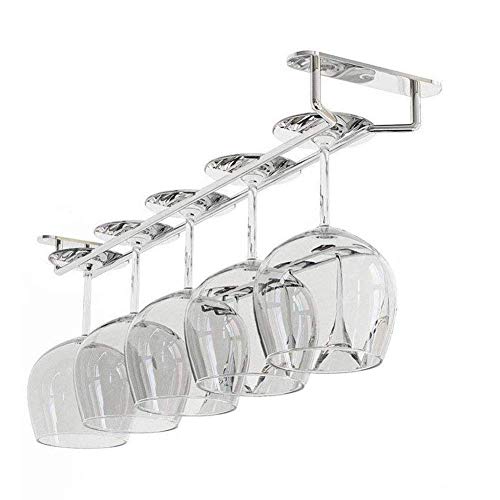 Angker con copa de vino de cristal Copa colgadores de rack soporte con tornillos cristal accesorio de, Copa de vino rack, champán cristal accesorio de, acero inoxidable, Single Rail