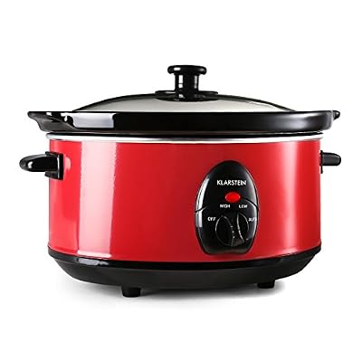 Klarstein Bristol 35 - Slow Cooker, mijoteuse electrique pour cuisson lente (3,5 L, 200W, 2 températures) - rouge