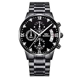Carriea Herren Uhren Männer Militär Wasserdicht Luxus Sport Chronograph Schwarz Edelstahl Armbanduhr Mann Business Klassisch Leuchtende Datum Analog Quarzuhr