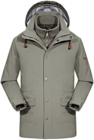 FYM JACKETS DYF Men/Women Ski Climb Down Jacket Coat Medium Length Solid Color Couple,(M) L-Military Green,XL