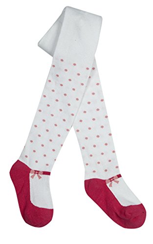 Tick Tock Baby Girls Cotton Rich Design Tights White 0-6 months