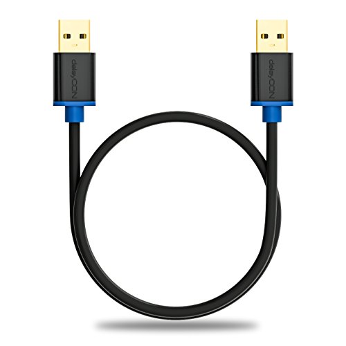 deleyCON [0,5m] USB 3.0 Super Speed Kabel – USB A-Stecker zu USB A-Stecker – USB 3.0 Super Speed Technologie – Übertragungsraten bis zu 5Gbit/s – geschirmtes, flexibles PREMIUM USB 3.0 Kabel – schnelle und sichere Datenübertragung – abwärtskompatibel zu USB 2.0 / USB 1.1 – Farbe: Schwarz/Blau - 4