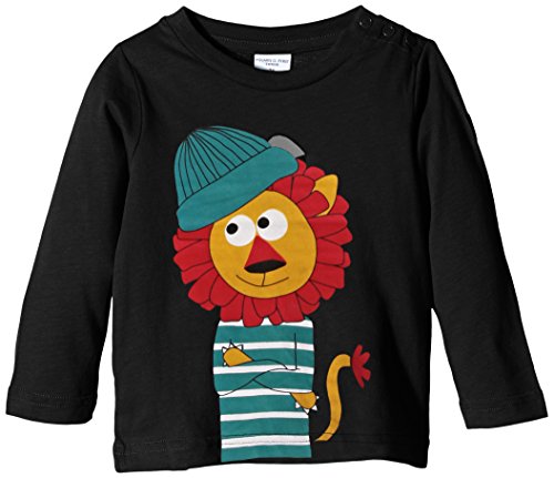 Polarn O. Pyret Baby-Boys Bergling Animal Print Long Sleeve T-Shirt, Black, 1.5-2 Years