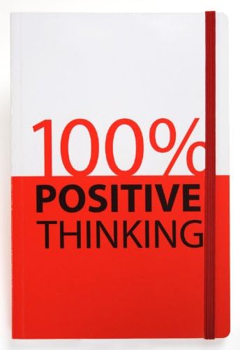 Grandluxe 100% Positive Thinking Catch Phrase A6 Notebook, 64 Sheets, 3.5 x 5.5-Inches,Red/White (313418)