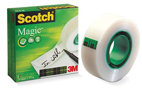 3M Scotch Magic 810 19mm x 33mm - Cinta adhesiva (Transparente), 1 unidad