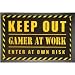 Produktbild Fussmatte Keep Out ! Gamer At Work ! Fußmatte Schmutzmatte Türabstreifer Türmatte Fußabstreifer 60 x 40 cm