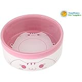 RayMoon Liebliche Katze Keramik Fressnapf Schale Näpfe Wassernapf für Haustier Pink