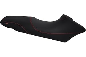 MOTO DISCOVERY Housse de Selle Compatible avec Honda XL125V Varadero 2001-2019 Noire avec Coutures Rouges