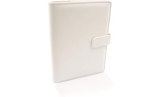 HAOHAI Classeurs à Anneaux a5, Portfolio a5 En Pu Cuir, Porte Documents Multifonctionnel, Classeurs à Feuilles a5 (blanc)