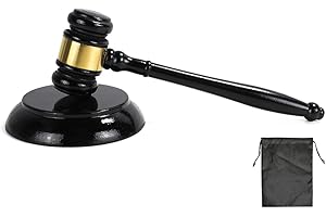 Kellegour Judge Gavel and Block Set,Wooden Gavel and Block,Judge Gavel Block Set,Auction Hammer Set Made of Wood,Judge Hammer and Resonance Block for Judges,Lawyers,Auction Court,Students