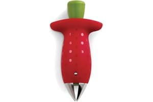 Chef'n StemGem Strawberry Huller Tool, Remove Core & Leaf, Great for Baking & Jam Making, Red, 9 x 5 x 3 cm