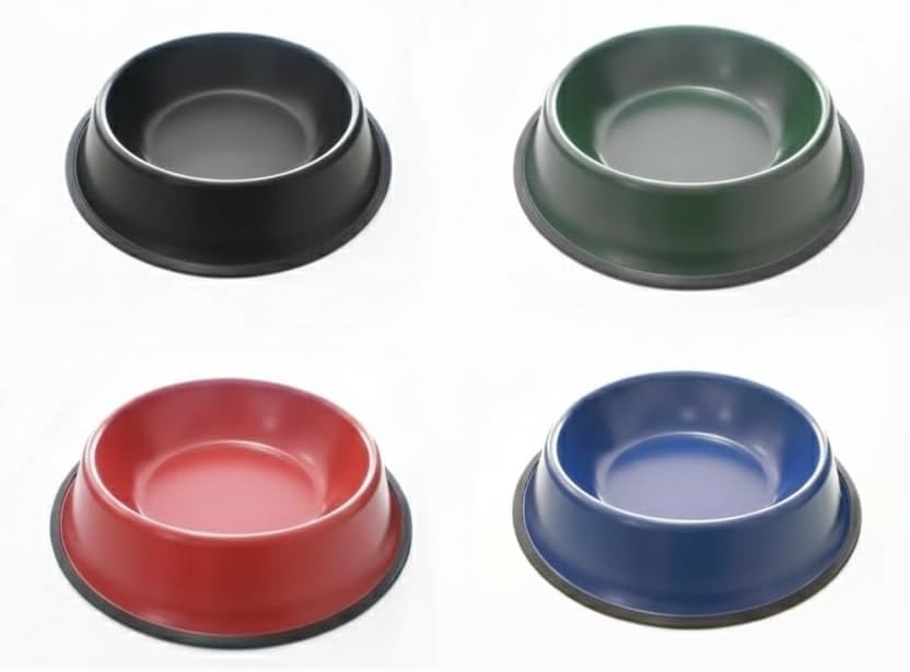 Busstier Kedi Köpek Metal Mama ve Su Kabı – Renkli, Kaymaz ve Dayanıklı Tasarım (Lacivert, 22 Cm)