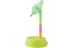 SHANRYA Dispenser di Acqua per Cani in plastica Portatile a Tenuta stagna, Ciotola per Acqua per Animali Domestici Regolabile in Altezza Gatti per Animali Domestici (Green Base)