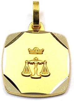 rougecaramel Jewellery – Zodiac Pendant "Libra Gold similor 15mmx15 mm
