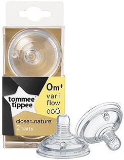 Tommee Tippee CTN Vari Flow teats age 3m+ Bpa free x2 (vari flow)