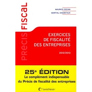 Exercice de fiscalité des entreprises 2012/2013 Livre en Ligne Exercice de fiscalité des entreprises 2012/2013 Livre en Ligne - Telecharger Ebook