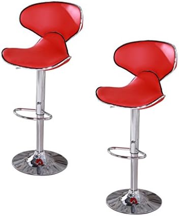 OSPI Simple Chic Set 2 of Comfortable Style Bar Chair with Adjustable Stick L59.5*W49*H48 (Red)