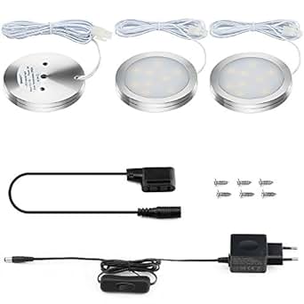 SOAIY 3er-Set Led Nachtlicht Unterbauleuchte Schrankleuchte 12V 6W