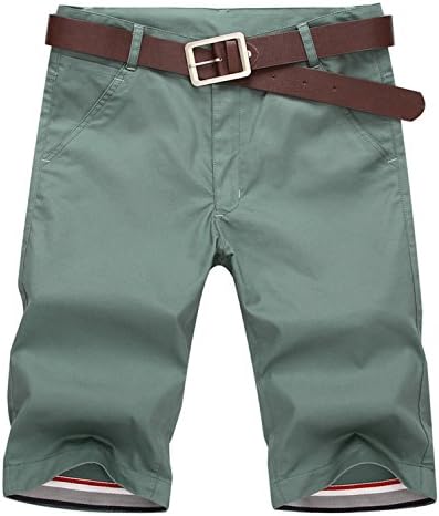 HCIUUI Shorts Men Summer Fashion Mens Shorts Casual Cotton Slim Beach Shorts Trousers Shorts Water Green 32
