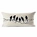 Produktbild Regard L Abnehmbare Vögel gedruckten Baumwollleinen Trimming Schlafsofa Kissen Kissenbezug 30x50cm