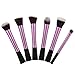 Savisto 6 Piece Essential Kabuki Make Up Brush Set in Purple - Professional Synthetic Makeup Brushes & Stylish Gift Box