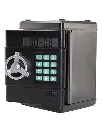 Fishtec ® Tirelire Digitale Combinaison 6 chiffres - Comptage automatique - Horloge