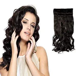 INAAYA Synthetic Long Curly Hair Extensions For Women Hair Style Curly Wavy Hair ExtensionDark Brown