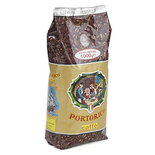 Kaffee Portorico Caffè Oro 1000g ganze Bohnen 50/50 Arabica Robusta Kaffeemischung raditionell Italienische Röstung der Bohnen (Hervorragend Geeignet für: Espresso, Latte Macchiato, Cappuccino)