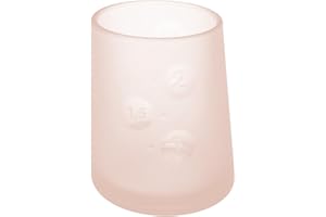 olababy Pierwszy kubek do nauki picia, Clear Sense 100% silikonowy kubek do nauki picia dla niemowląt, kubek medyczny 2 oz dla noworodków, antypoślizgowy i nachylony design, dla małych dłoni i LED