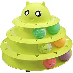 UPSKY Cat Toy Roller Cat Toy Ball Tower Cat Fun 3-Level Tower Ball & Track Indoor Cats Pet Roller Ball Cat Play Super Roller Super Fun PP Material More Durable Stronger