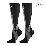 4. Cómodos y duraderos: los calcetines de compresión hechos de tela de nylon de alto rendimiento. La estructura de punto circular de grado superior ofrece un estiramiento de 360   grados para una mayor flexibilidad y durabilidad. El área del dedo del pie no apretará sus articulaciones doloridas del dedo del pie, muy cómodo.