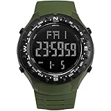 Blisfille Uhr Herren Outdoor Wasserdicht Herrenuhr Nightlight Multifunktional Dunkel Grün Outdoor Sportuhr Armbanduhr Automatikuhr