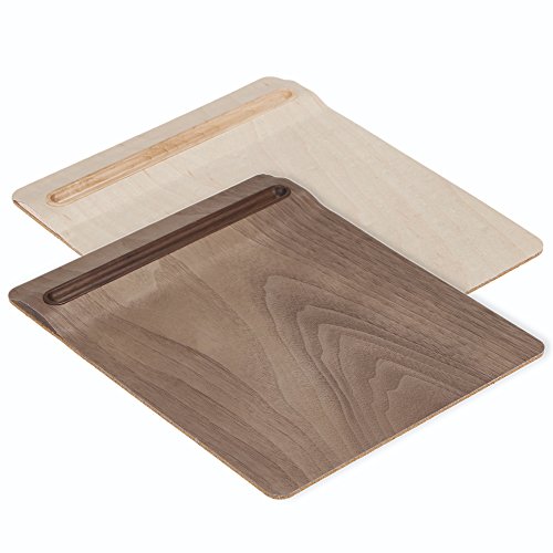SAMDI Weiche Hölzerne Maus Pad Matte multifunktionale mit Stifthalter 11.02. x 9,05 x 0,19 in(Schwarze Walnuss) - 6