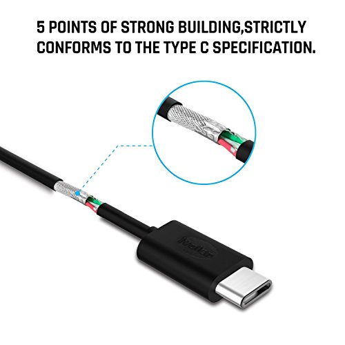 USB Type C Kabel, iVoler [3.3ft/1m] USB 2.0 Type-C auf Type-C Datenkabel Reversible Ausführung mit Benutzerfreundlichkeit voll Abwärtskompatibel für Huawei P9 / P9 Plus, LG G5,HTC 10,Nexus 6P/5X, Asus Zenfone 3,Microsoft Lumia 950/950XL, Oneplus 2 / 3, Xiaomi Mi 5, New Apple MacBook 12’’, ChromeBook Pixel, Nokia N1, Handy,Tablet und andere Type-C Unterstützte Geräte - 4