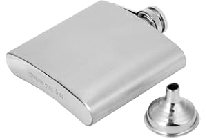 HERCHR Fiaschetta in acciaio inossidabile, bottiglia portatile per alcolici con fiaschetta per whisky a imbuto per uomo(5oz)