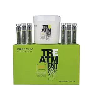 Freecia Herbal Hair Mask Kit with Vitamin E Amino acids & Cellulose for All Hair Types Provide Nourishment & Enhance Hair Texture (500ml + 10ml X 6)