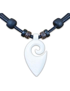 HANA LIMA ® Surferkette Halskette Freundschaftskette handgefertigt Koru Maori Neuseeland Lederkette