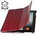 Produktbild StilGut Leder-Hülle kompatibel mit iPad 3. und 4. Generation Couverture mit Smart-Cover Funktion, Weinrot