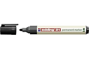 edding 21 markerów permanentnych Ecoline – czarne, 1 pisak, okrągła końcówka 1,5-3 mm, szybkoschnący marker permanentny, wodoodporny, odporny na ścieranie, do kartonu, tworzywa sztucznego, drewna, metalu – uniwersalny marker