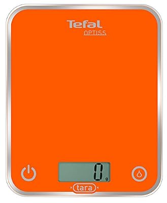Tefal BC5001V1 Balance de Cuisine Optiss Verre 5Kg/1 g Orange