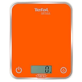 Tefal BC5001 Optiss Glass Bilancia da Cucina Elettronica Arancio, elettrica, arancione, bambù