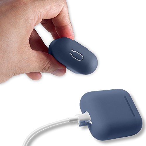 AirPods Case Protective  FRTMA Silicone Skin Case with Sport Strap for Apple AirPods  Midnight Blue