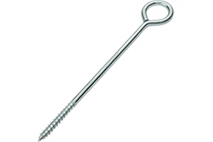 AERZETIX - C57945 - Lot de 10 crochets pitons à visser Ø5x100 mm - vis à oeil autotaraudeuses fermées - en acier - couleur argent