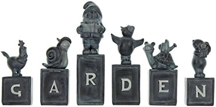 Rustic Garden Word Letter Block Snail Gnome Resin