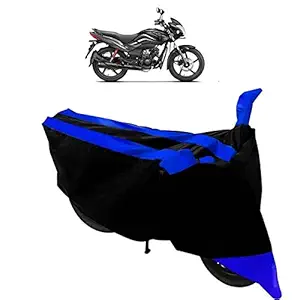 Carigiri Bike Cover for Hero Passion X pro  (Dust Proof, Scratch Proof, Mirror Pockets, Heavy Buckle [Royal Blue and Black])