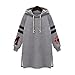 Produktbild Damen Kapuzenpullover Große Größe Oberteile Tunika Tops Bluse Pullover mit Kapuze Strickjacke MYMYG Sweatshirt Mantel Oberbekleidung Tops(Grau,EU:42/CN-2XL)