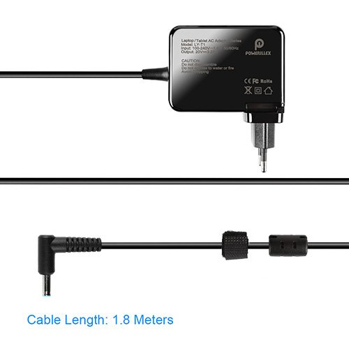 45W Laptop Charger for HP, POWERILLEX 45W 19.5V 2.31A AC Adapter Charger Power for HP Laptop with 5.9FT Cable, Round 4.5mm x 3.0mm Center Pinned Plug - 6