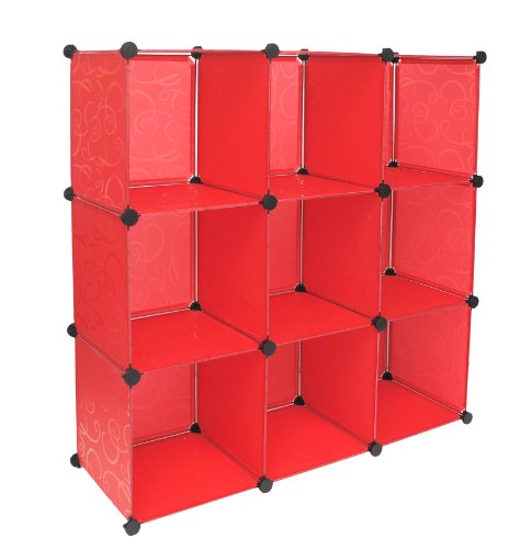 Büro Flur Regal Schrank Steckregal Wandregal Sideboard in Rot